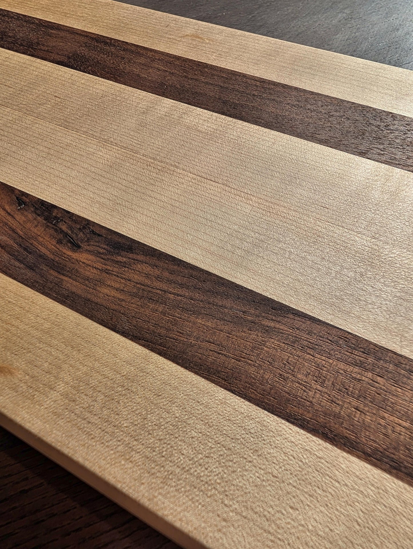 Medium Maple Walnut Cutting Board (Two Stripe)