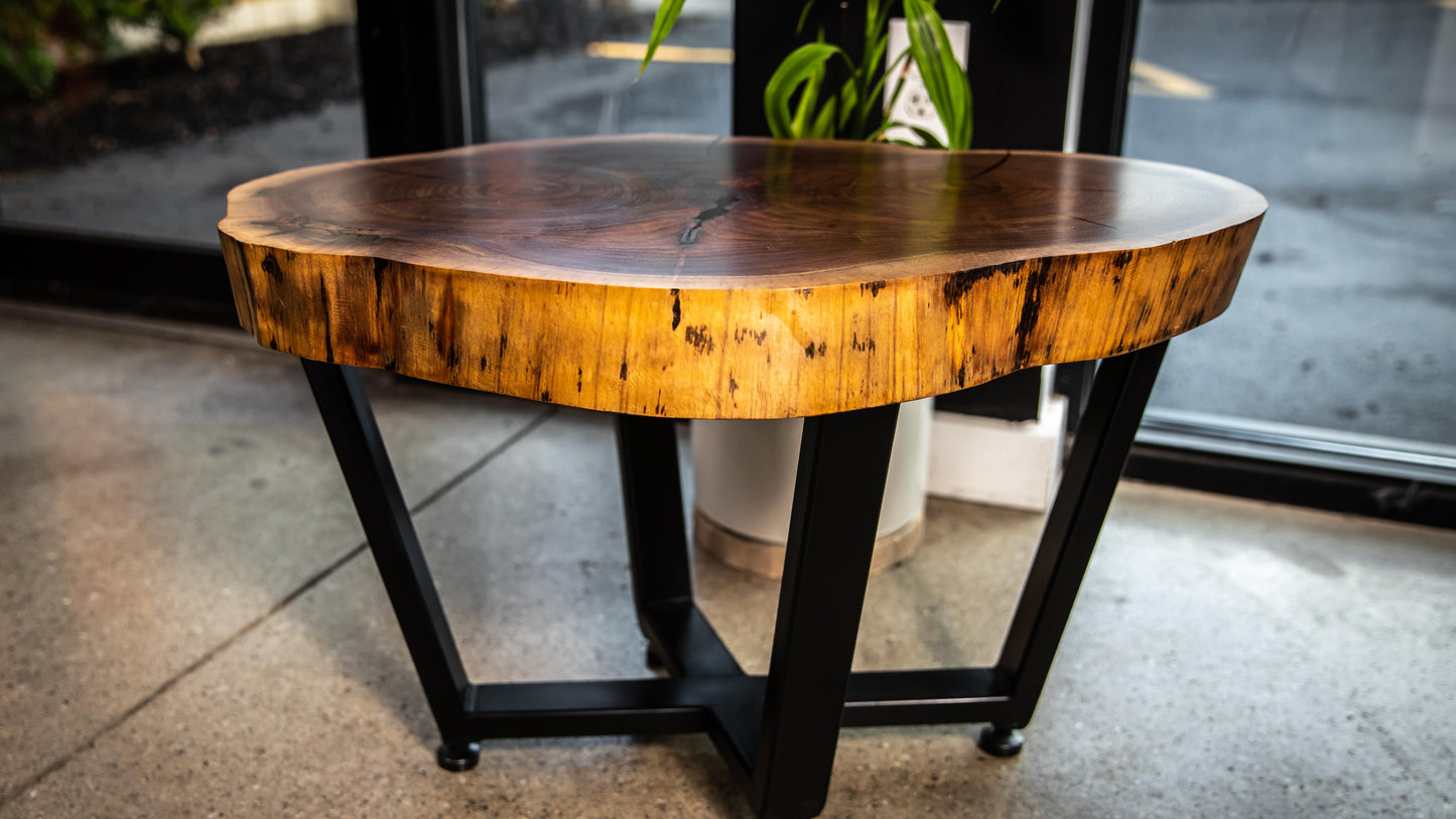 Walnut Round Accent Table