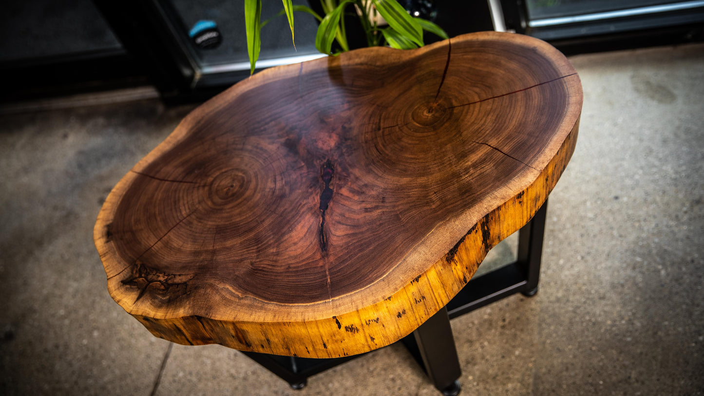 Walnut Round Accent Table