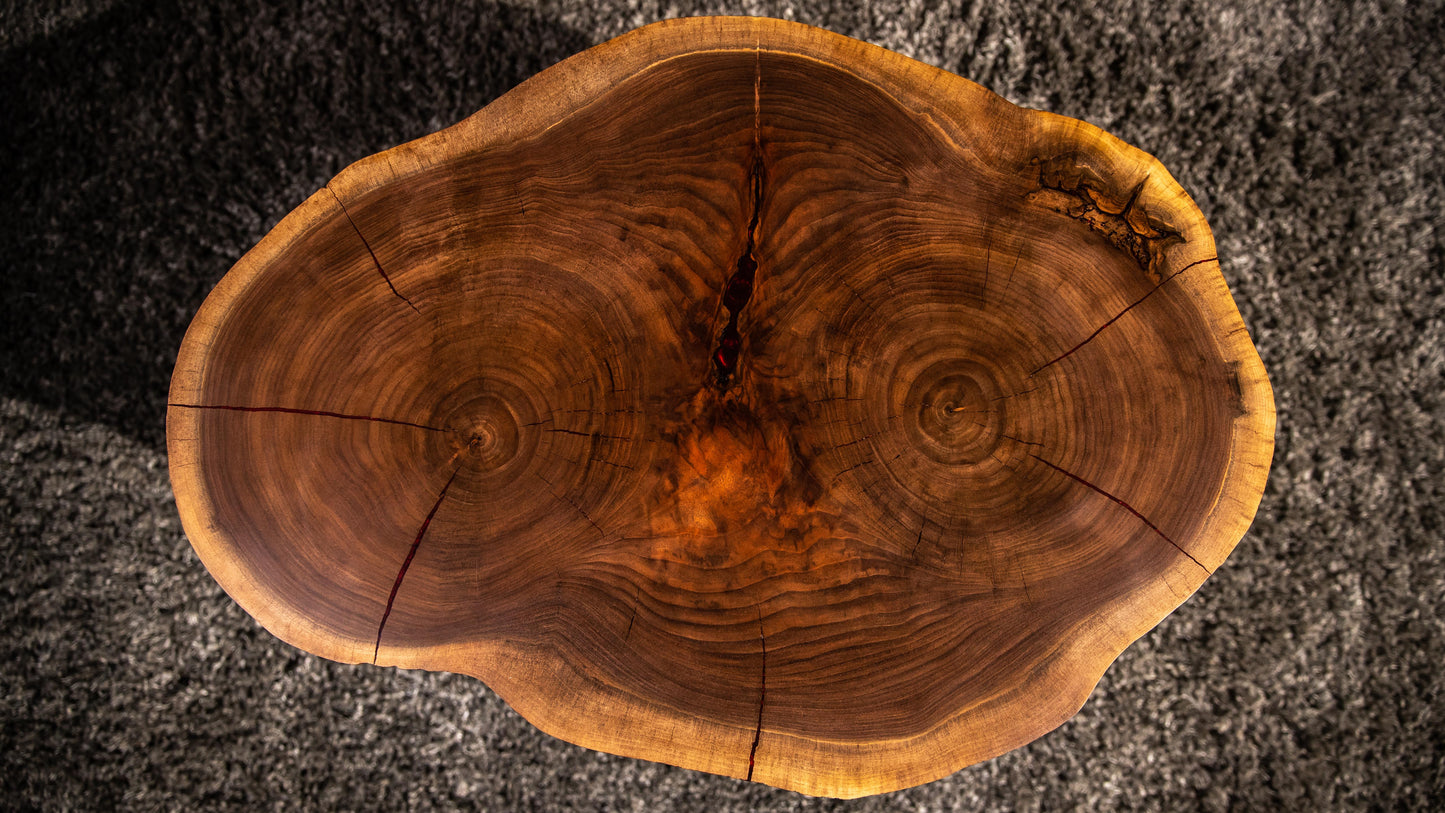 Walnut Round Accent Table