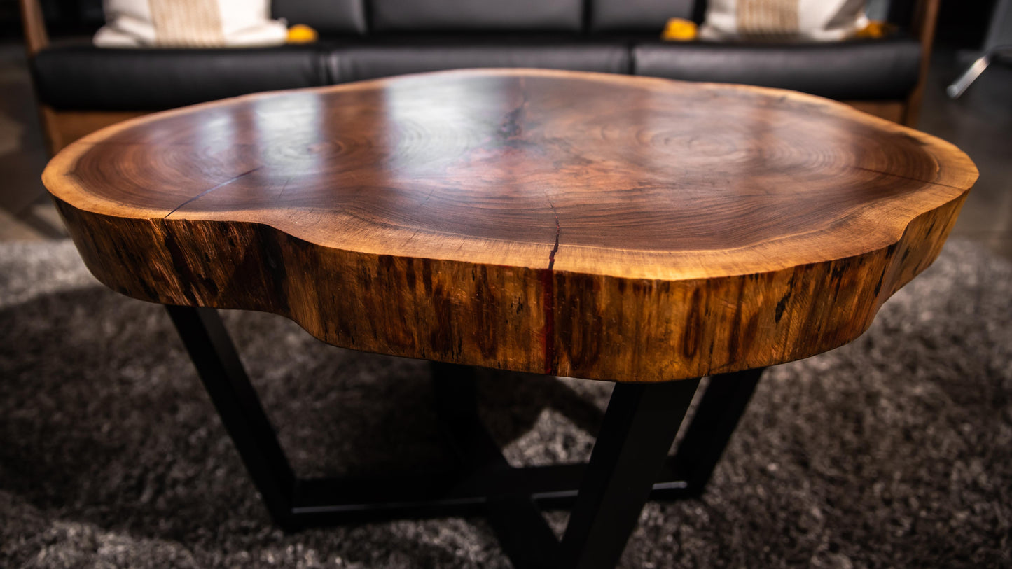 Walnut Round Accent Table